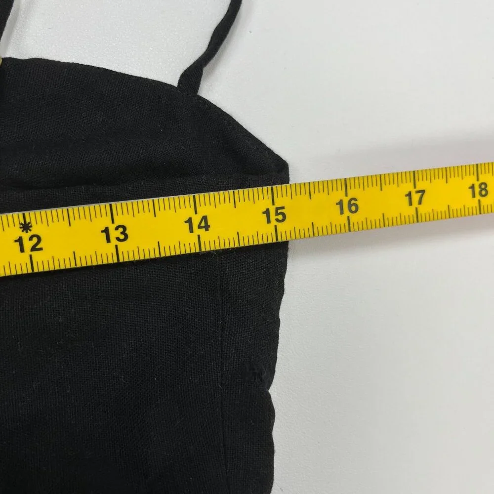 NWOT Farm Rio Linen Blend Black Sleeveless Mini Dress Size M - Picture 13 of 15